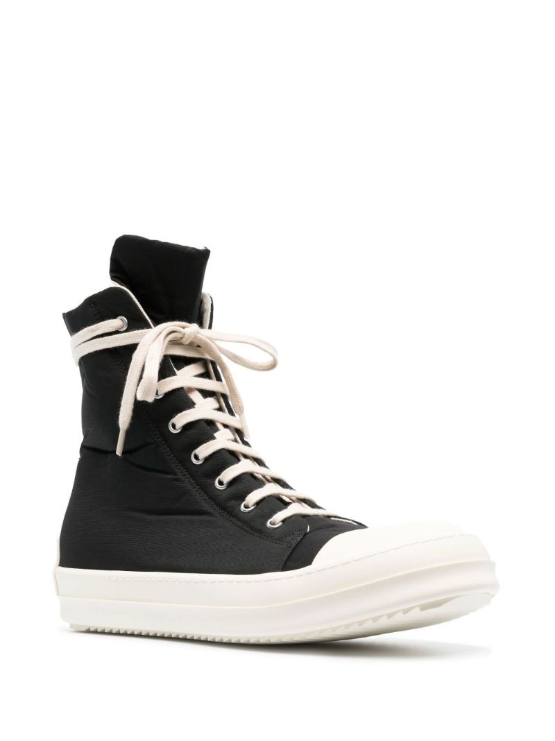 Black High-top Textile Sneakers