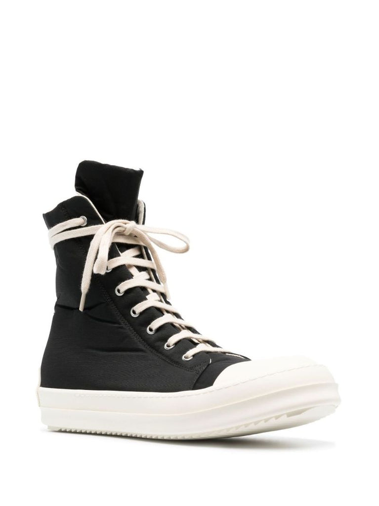 Black High-top Textile Sneakers