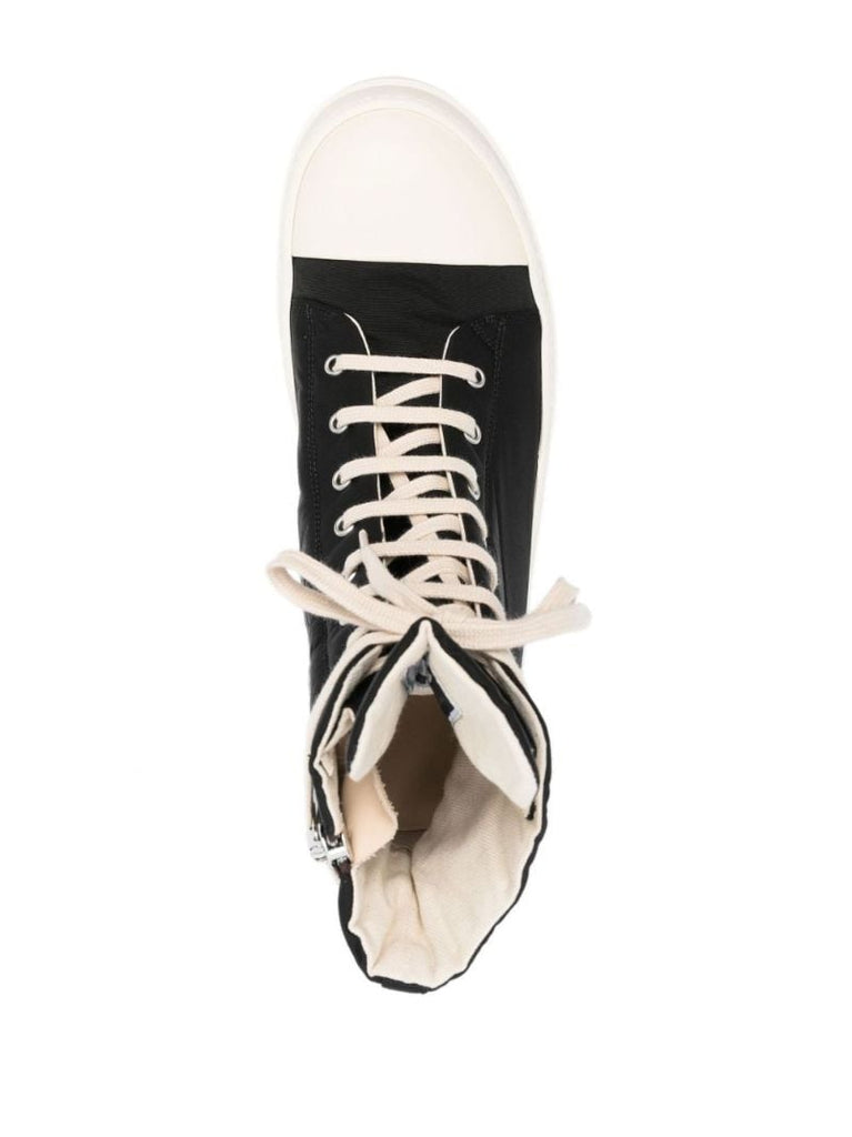 Black High-top Textile Sneakers