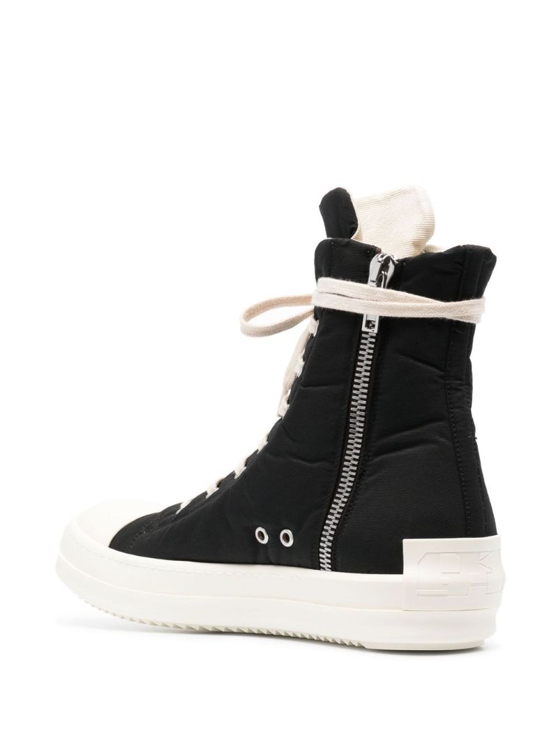 Black High-top Textile Sneakers