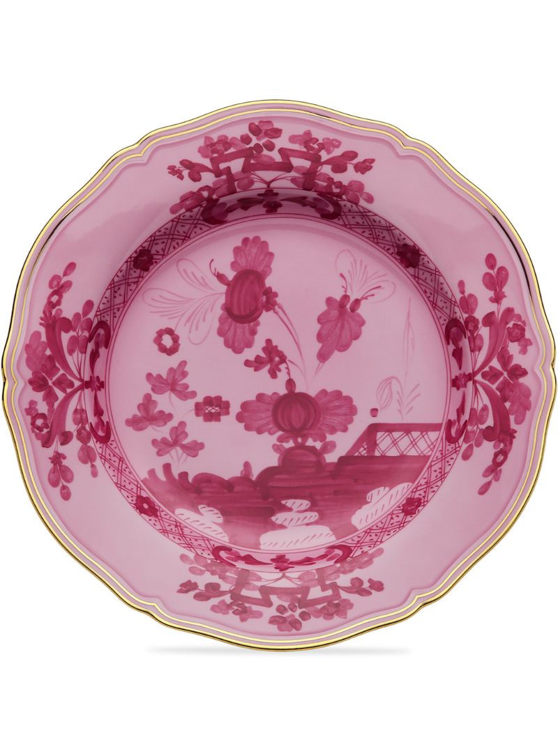 Pink Oriente Italiano Porcelain Dessert Plates Set