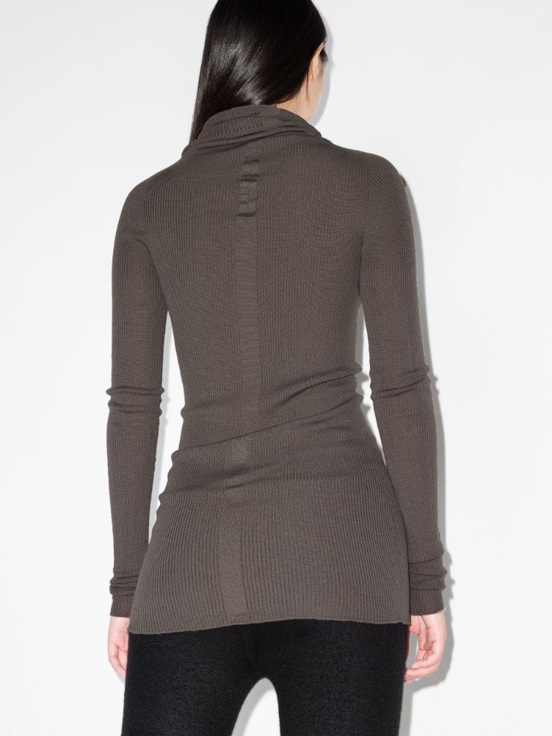 Ribbed Turtleneck Wool Sweater