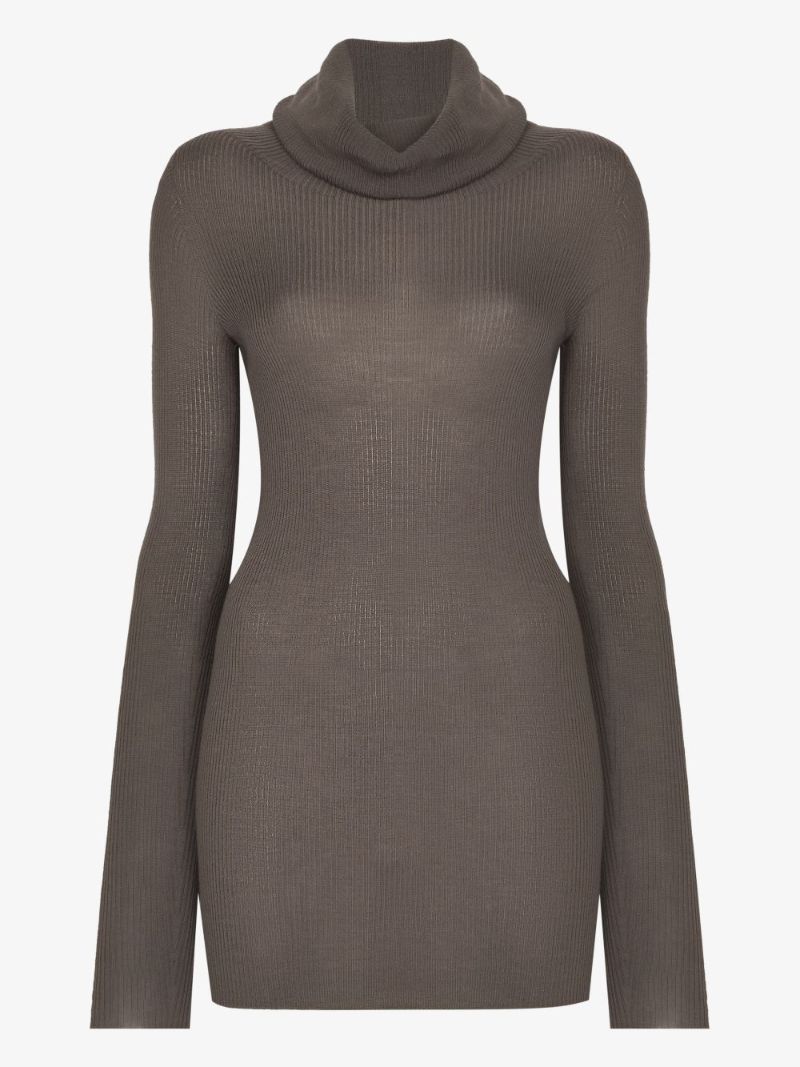 Ribbed Turtleneck Wool Sweater