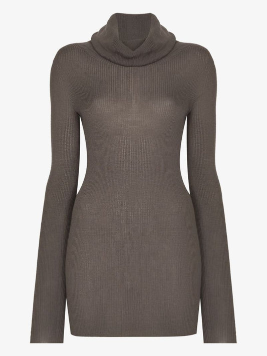 Ribbed Turtleneck Wool Sweater