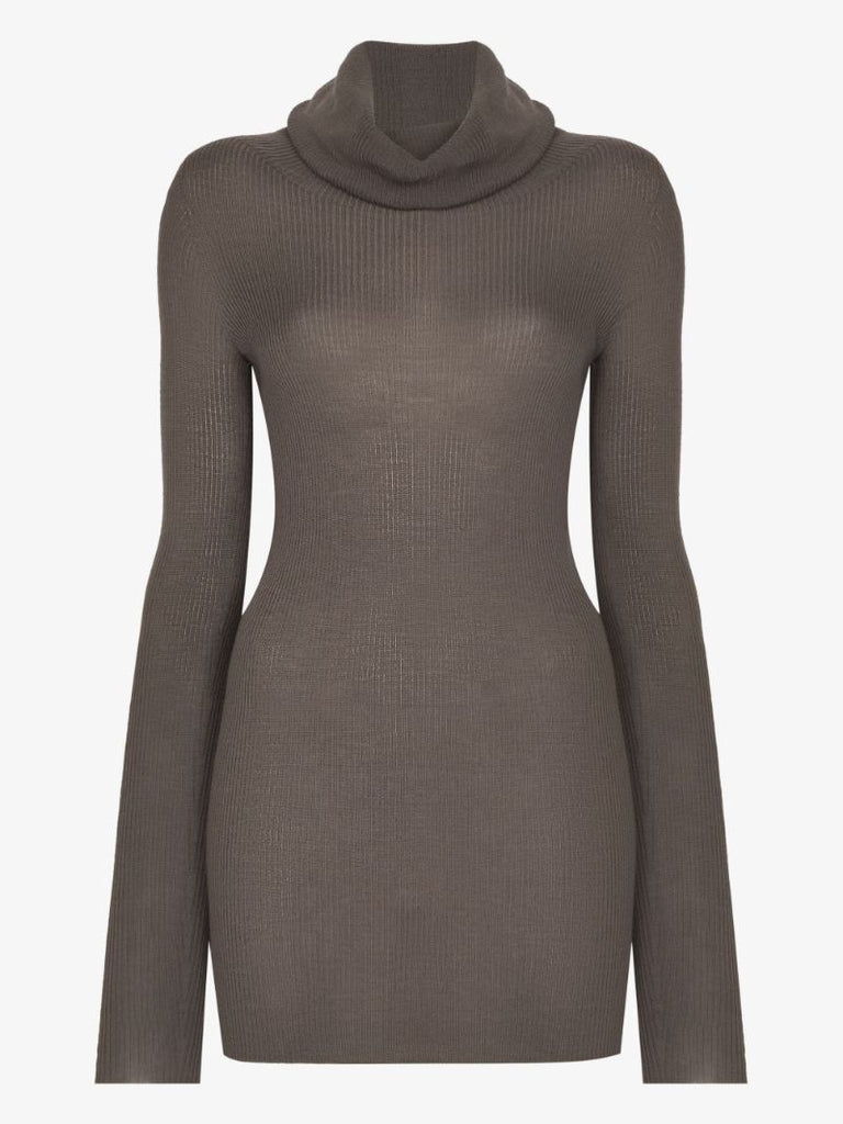 Ribbed Turtleneck Wool Sweater