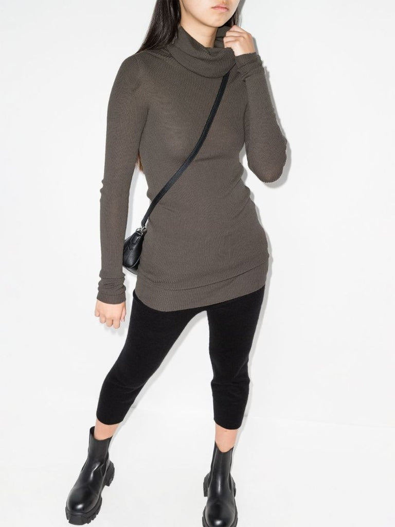 Ribbed Turtleneck Wool Sweater