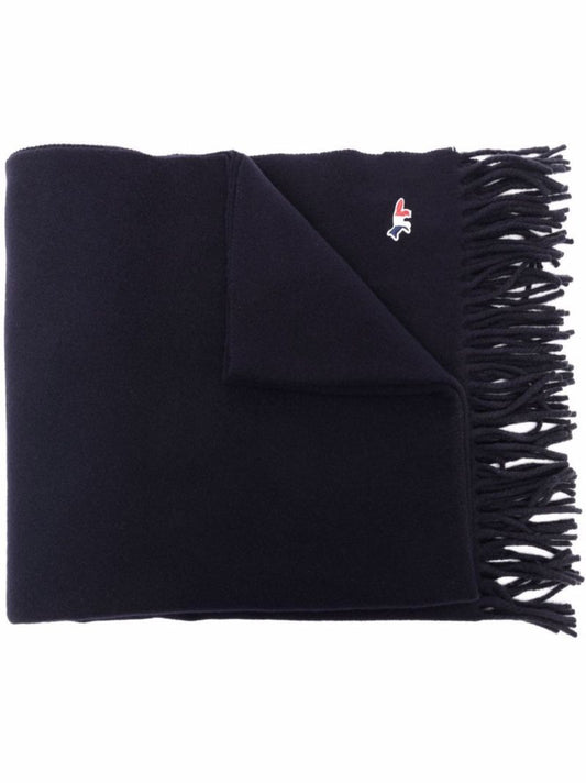 Blue Tricolour Fox Patch Wool Scarf