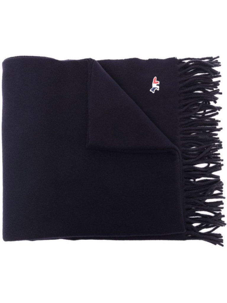 Blue Tricolour Fox Patch Wool Scarf
