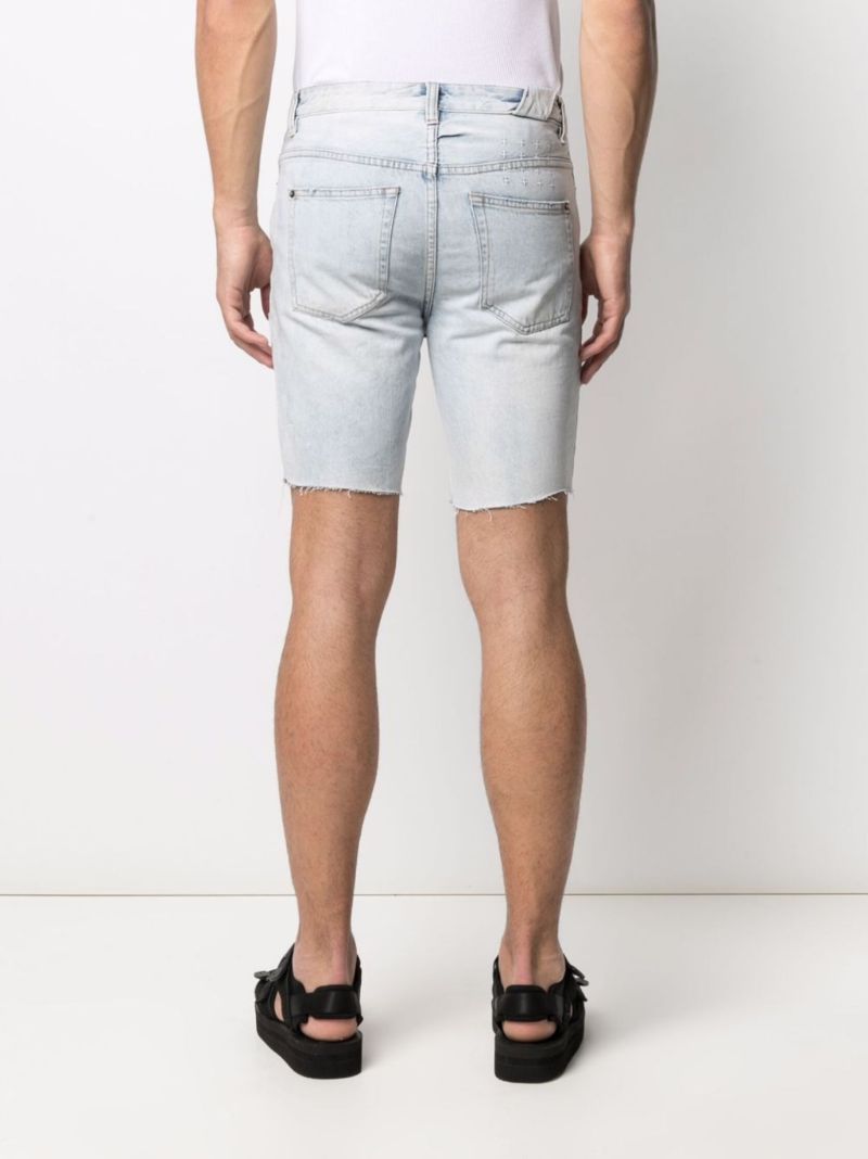 Blue Ripped Detail Denim Shorts
