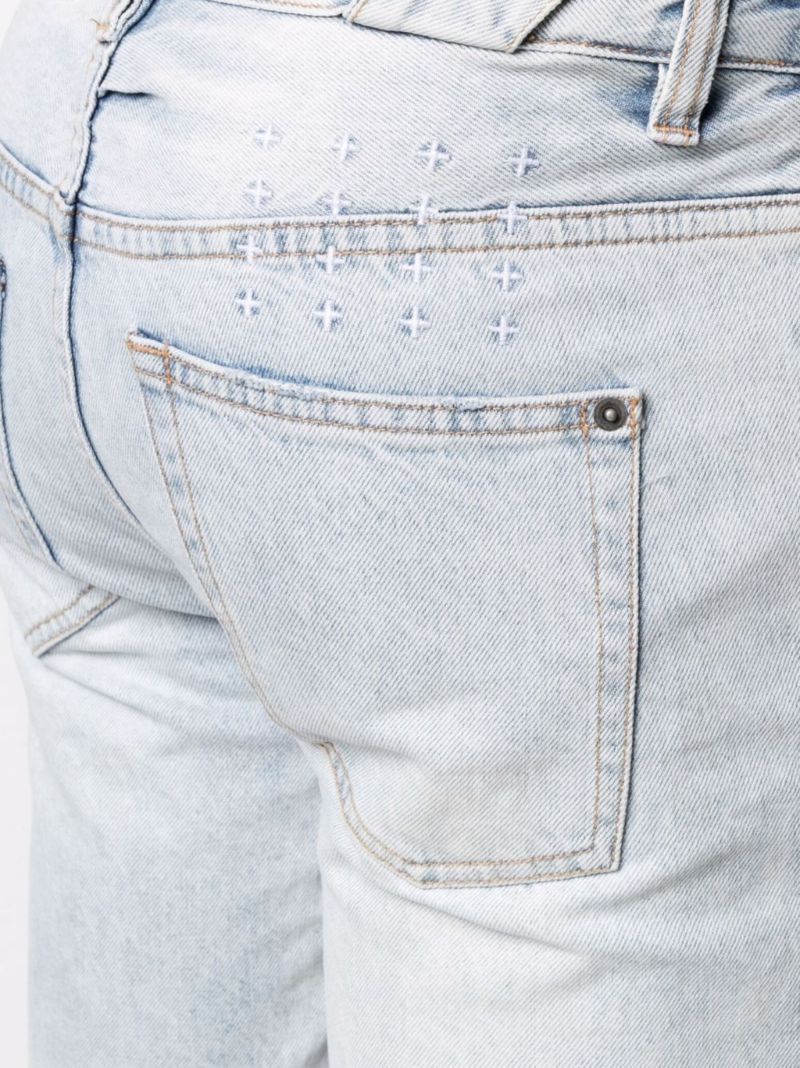 Blue Ripped Detail Denim Shorts