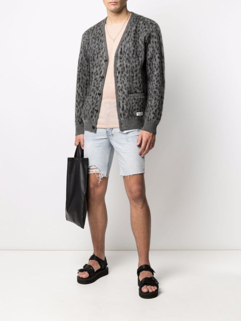 Blue Ripped Detail Denim Shorts
