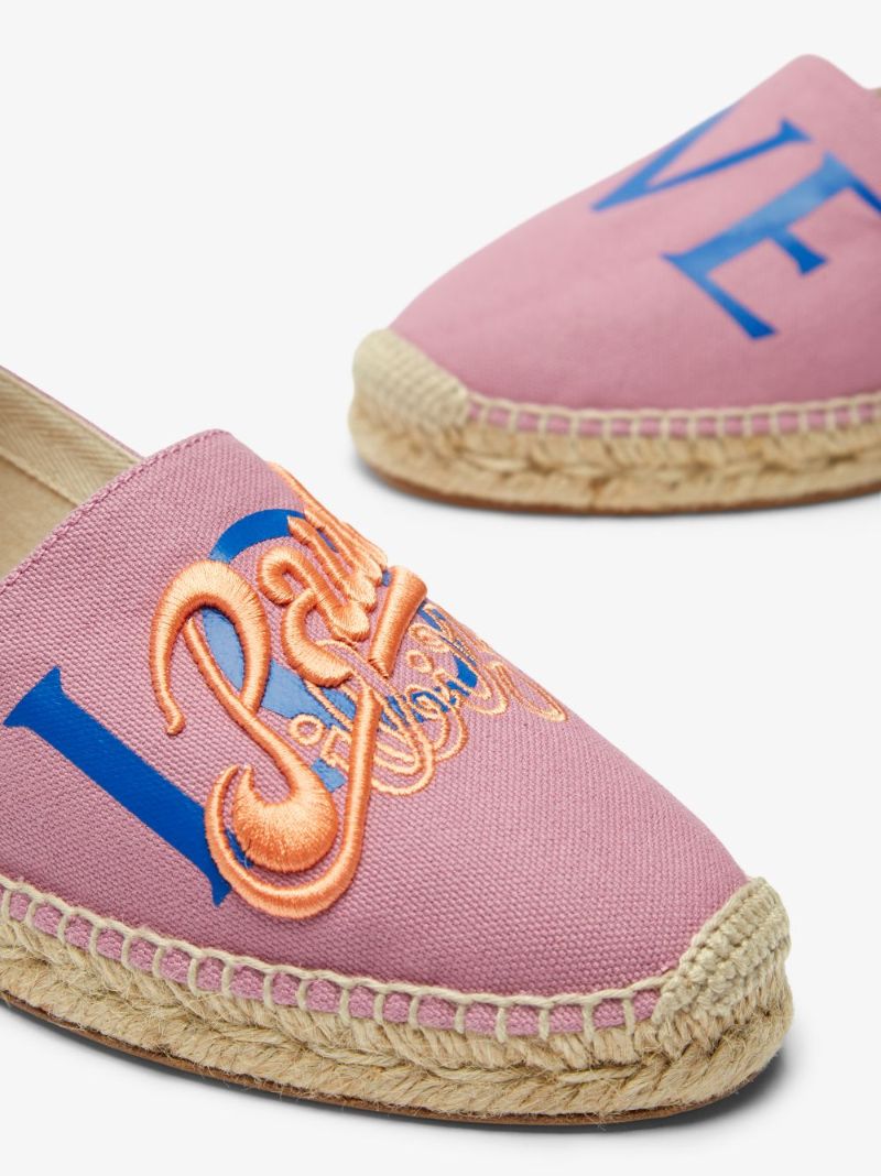 X Paula's Pink Ibiza Embroidered Espadrilles