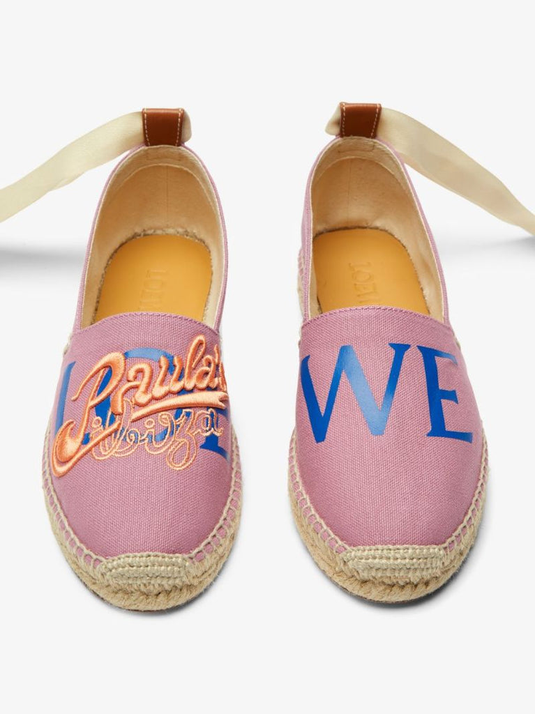 X Paula's Pink Ibiza Embroidered Espadrilles