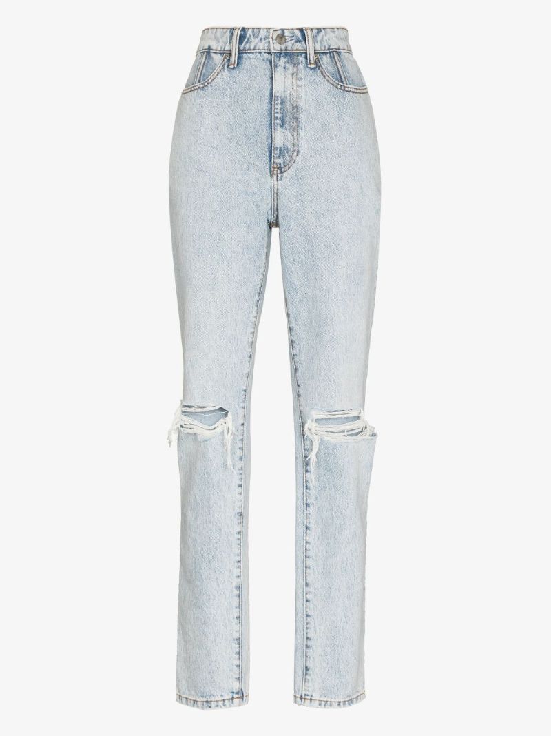 Ripped Straight Leg Jeans