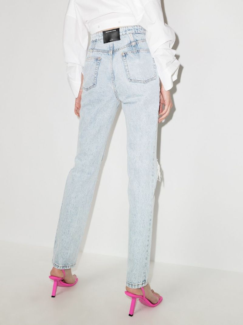 Ripped Straight Leg Jeans