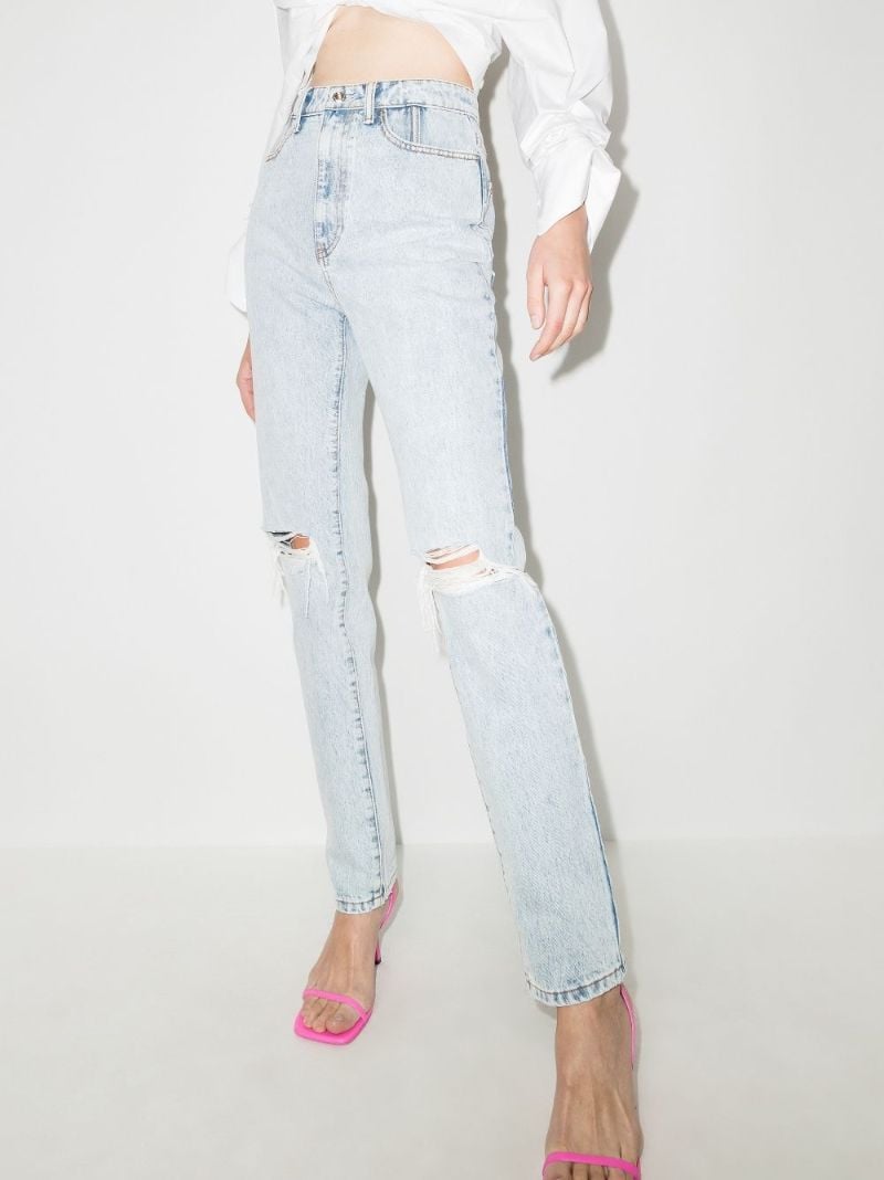 Ripped Straight Leg Jeans