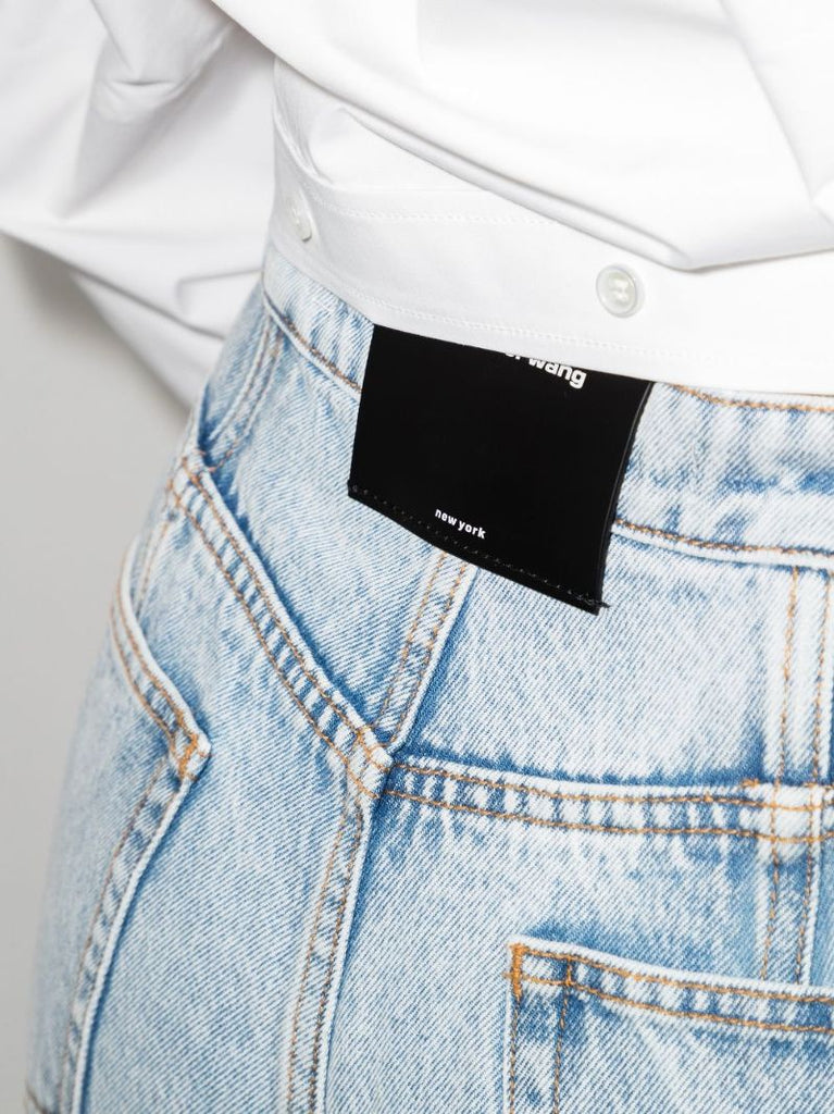 Ripped Straight Leg Jeans