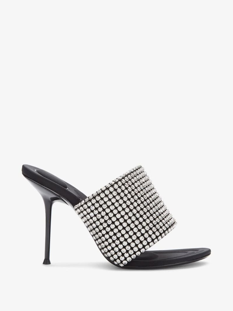 Black Sienna 105 Crystal Mule Sandals