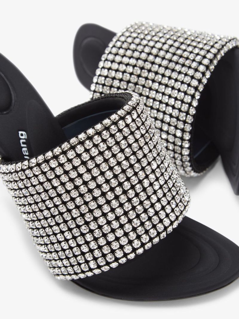 Black Sienna 105 Crystal Mule Sandals