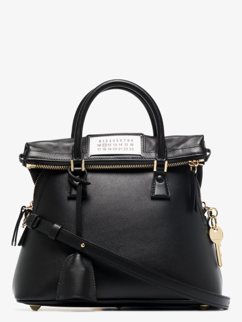 Black 5ac Mini Leather Top Handle Bag