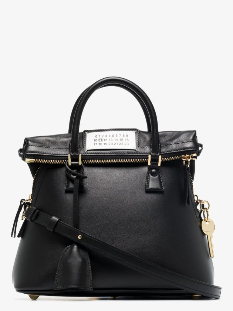 Black 5ac Mini Leather Top Handle Bag