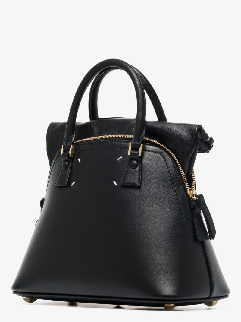 Black 5ac Mini Leather Top Handle Bag