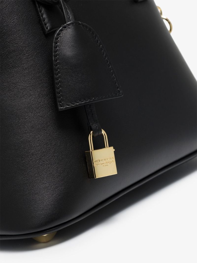 Black 5ac Mini Leather Top Handle Bag