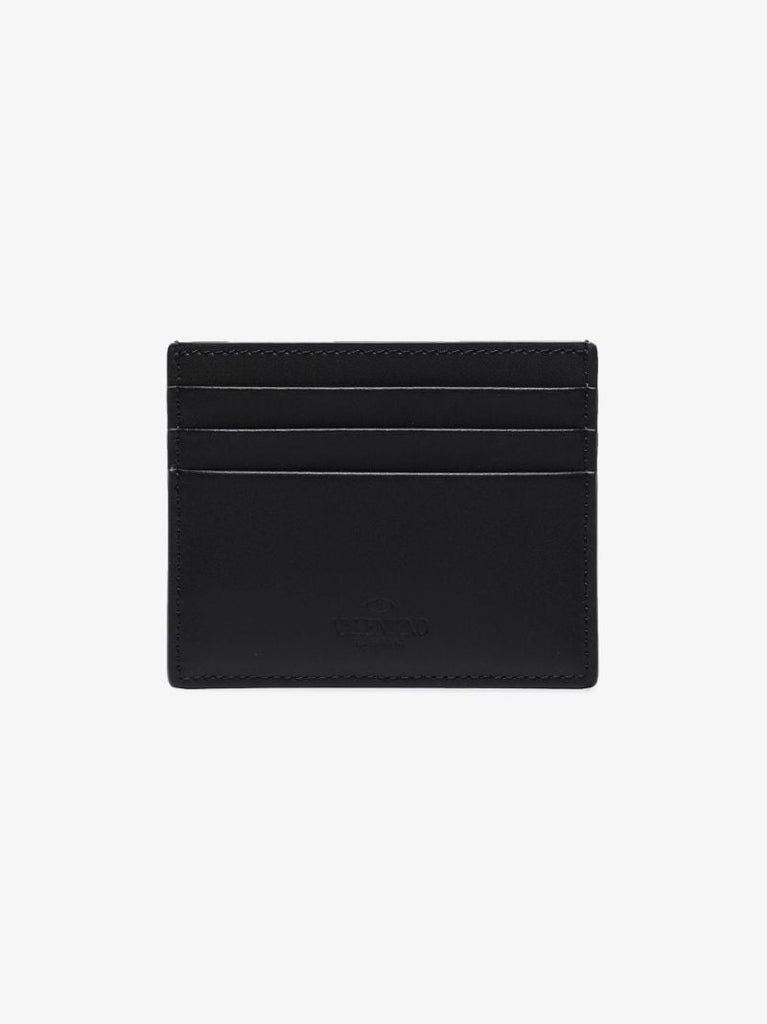 Black Vltn Leather Card Holder