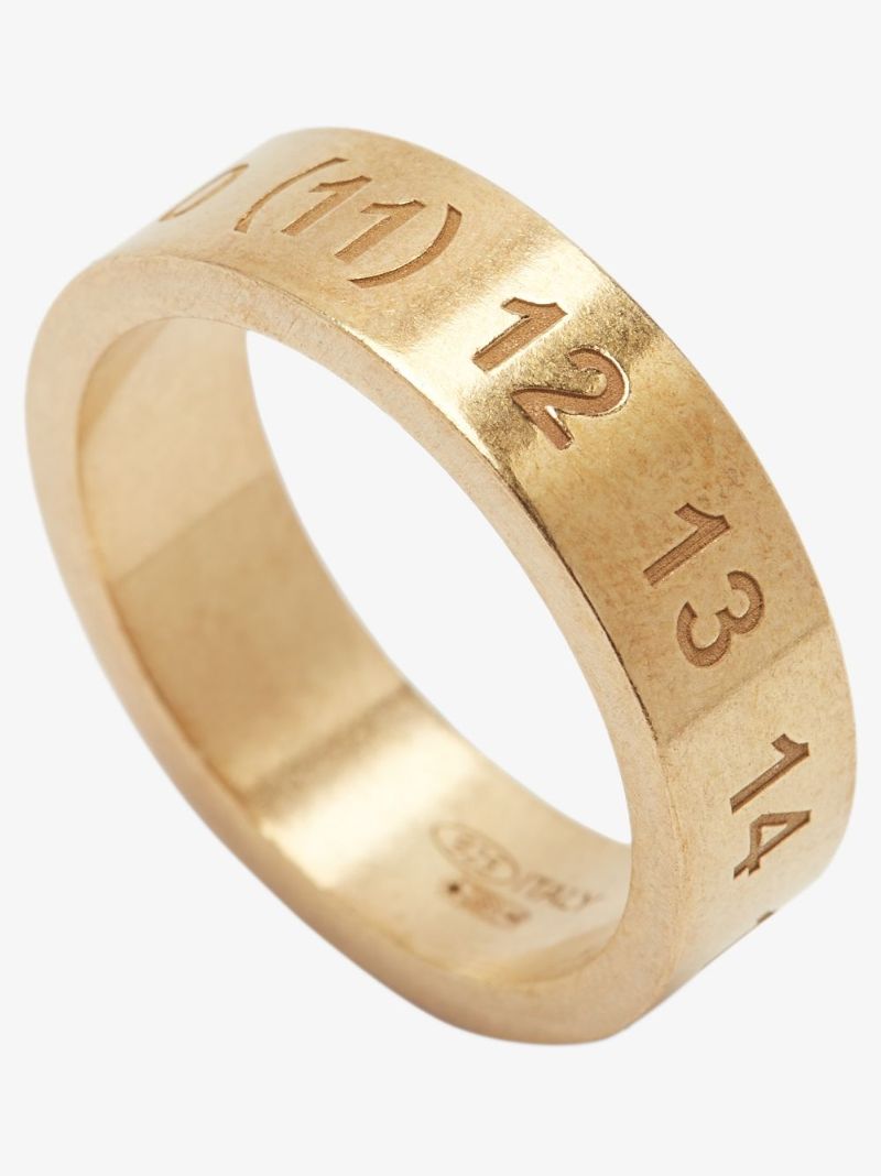 Gold Tone Number Large Band Ring
