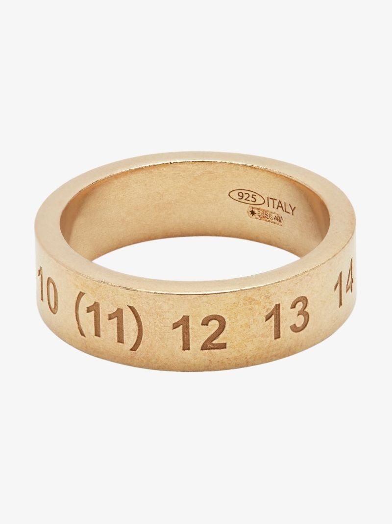 Gold Tone Number Large Band Ring