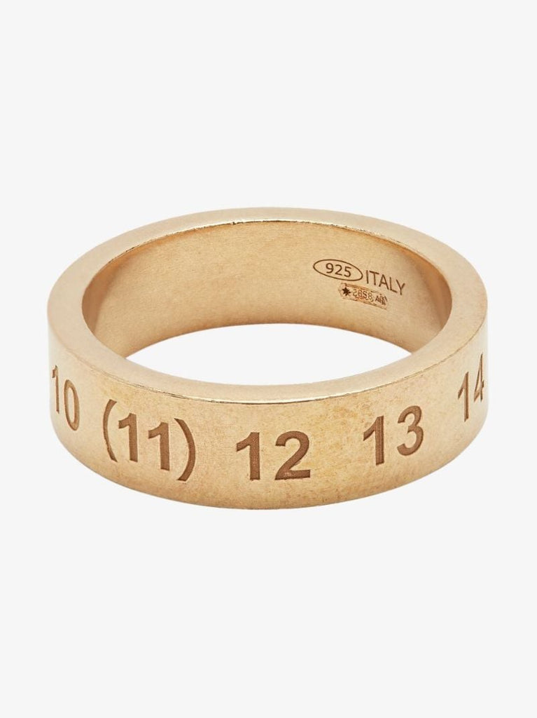 Gold Tone Number Large Band Ring