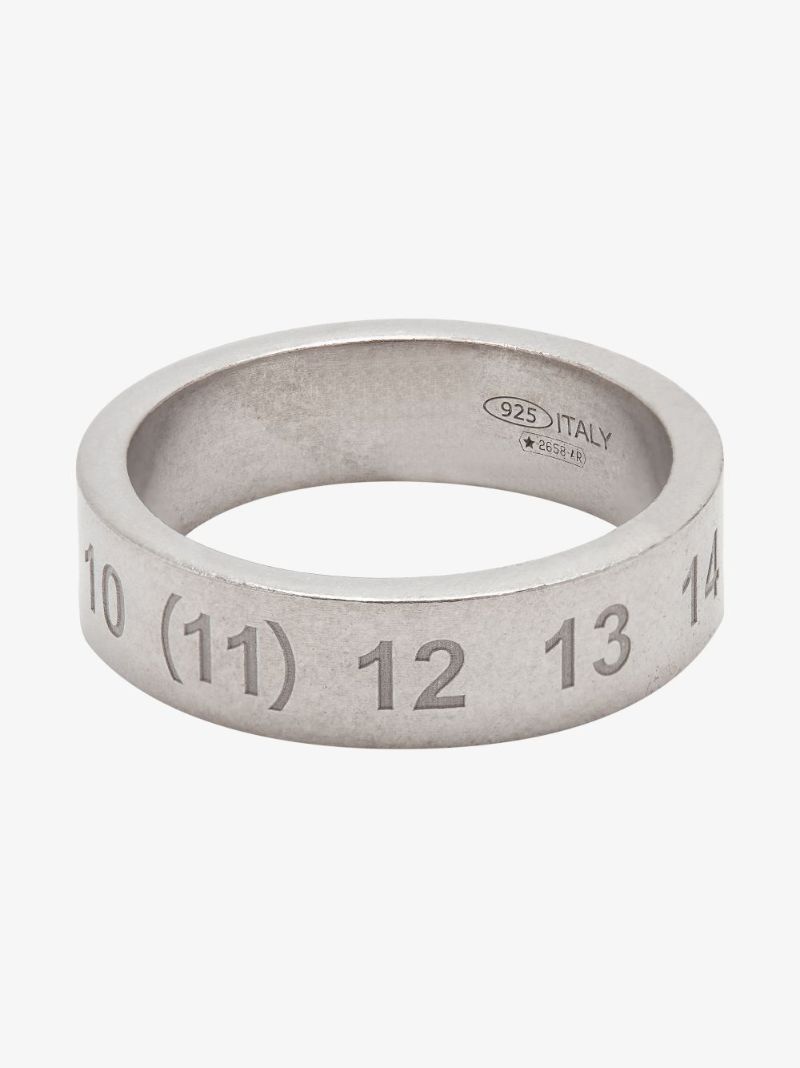 Sterling Silver Number Large Band Ring