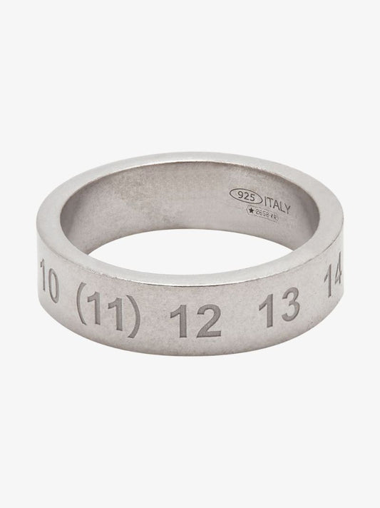 Sterling Silver Number Large Band Ring