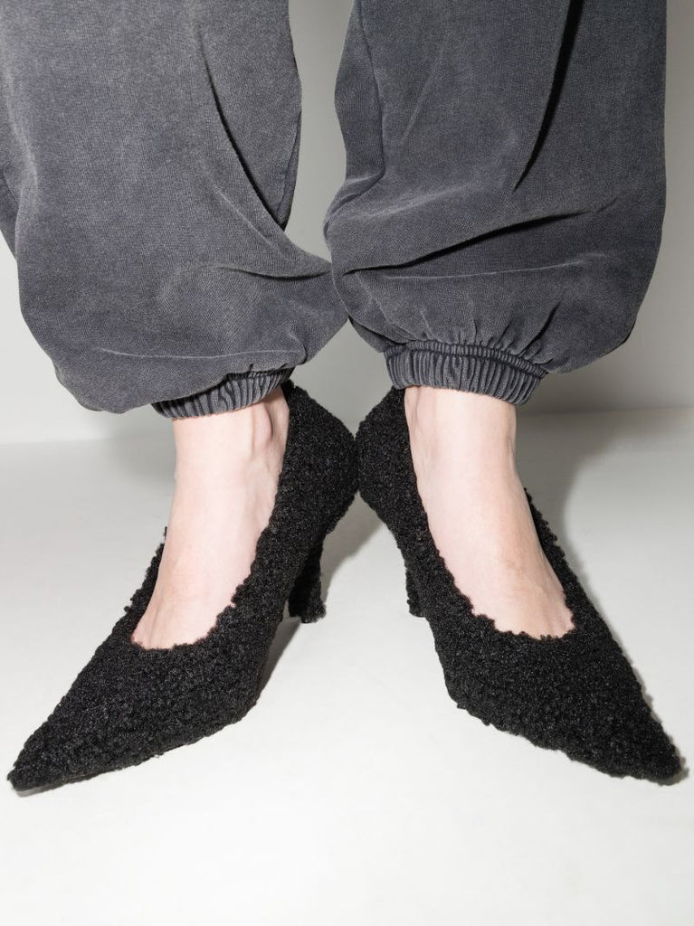 Black Knife 80 Shearling Pumps
