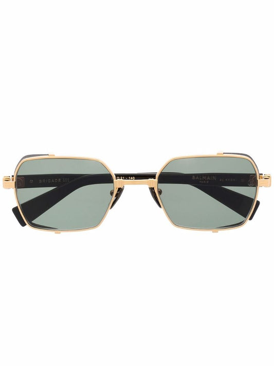 Black Brigade Iii Rectangle-frame Sunglasses