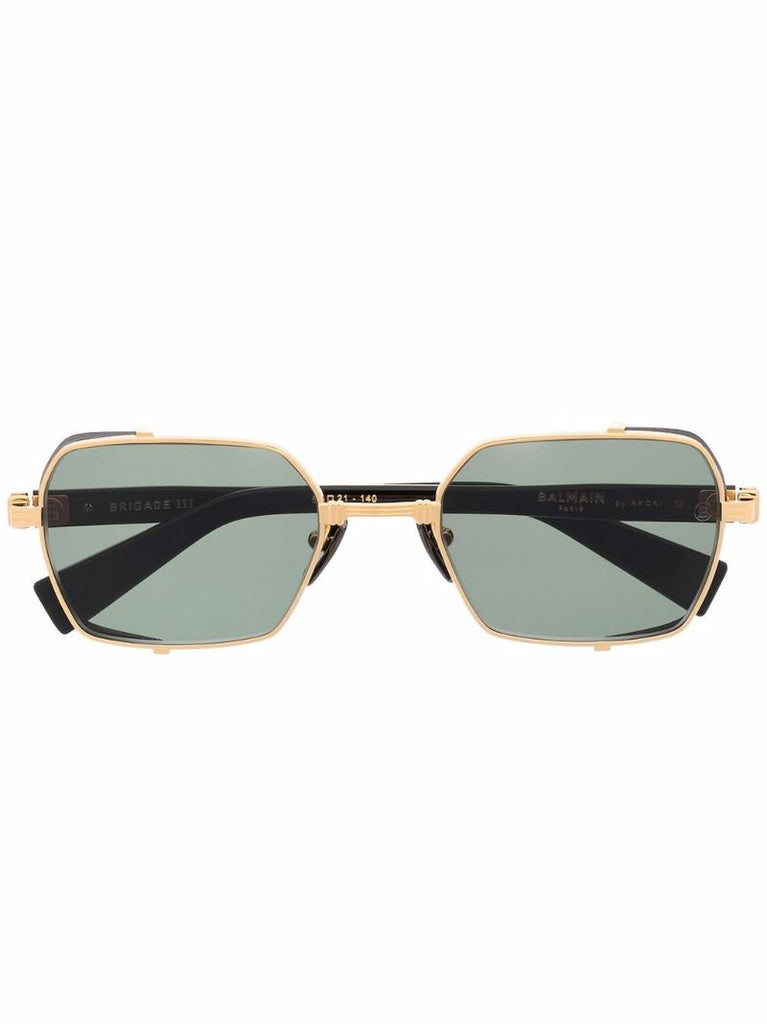 Black Brigade Iii Rectangle-frame Sunglasses