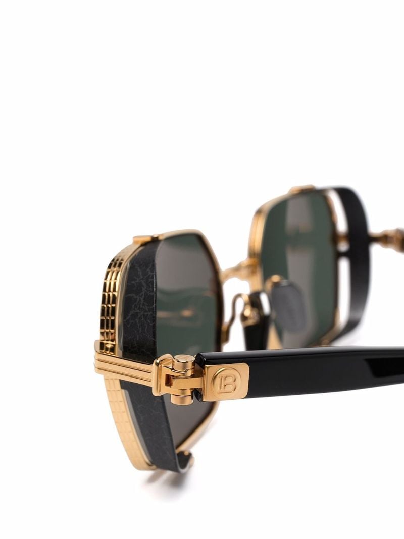 Black Brigade Iii Rectangle-frame Sunglasses