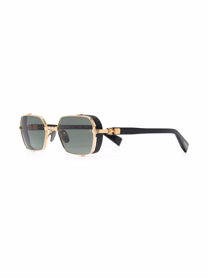Black Brigade Iii Rectangle-frame Sunglasses