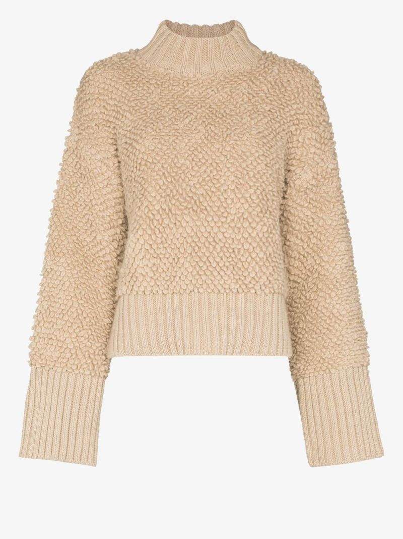 Textured High Neck Sweater