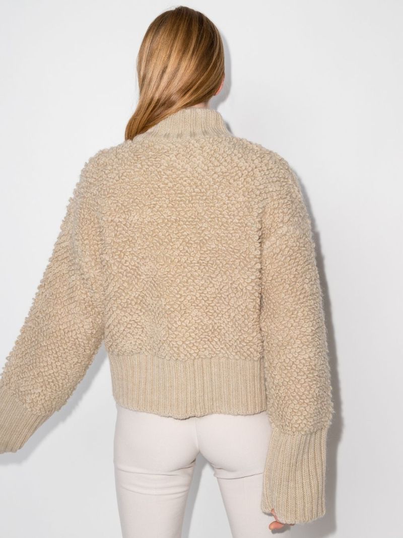 Textured High Neck Sweater