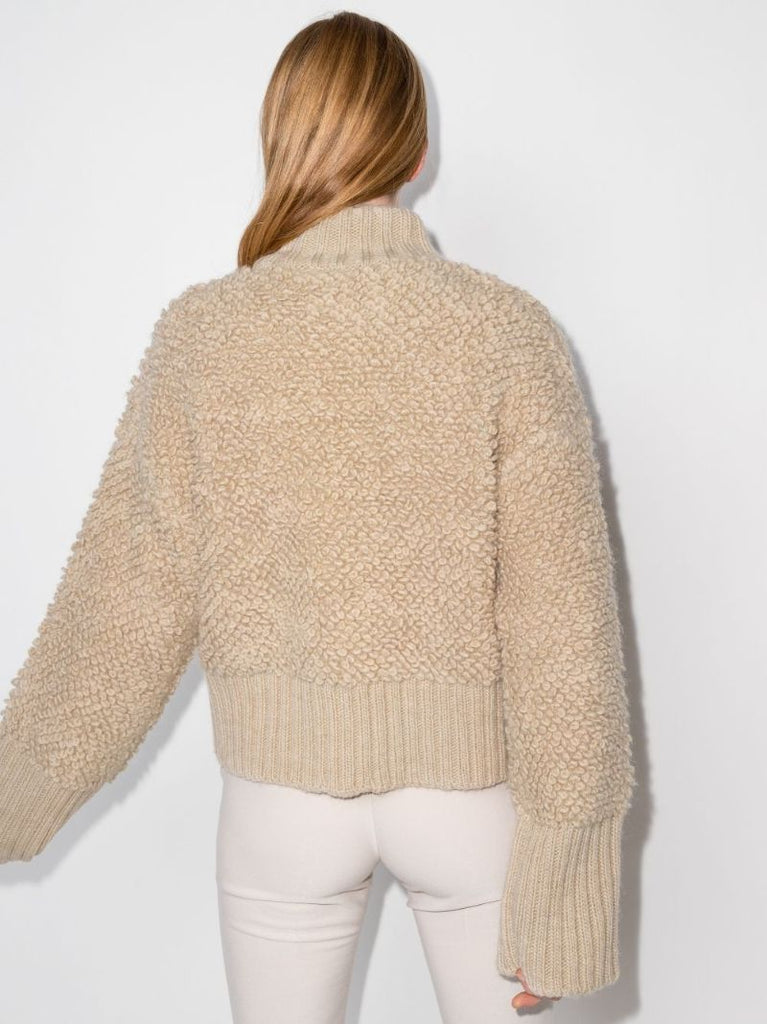 Textured High Neck Sweater