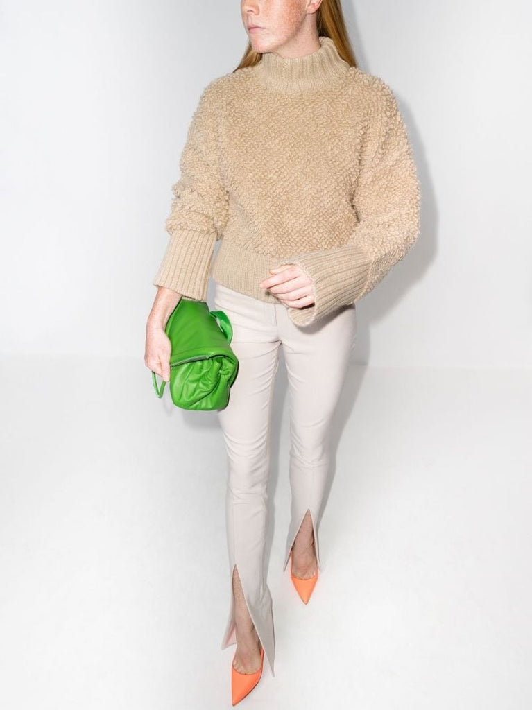 Textured High Neck Sweater