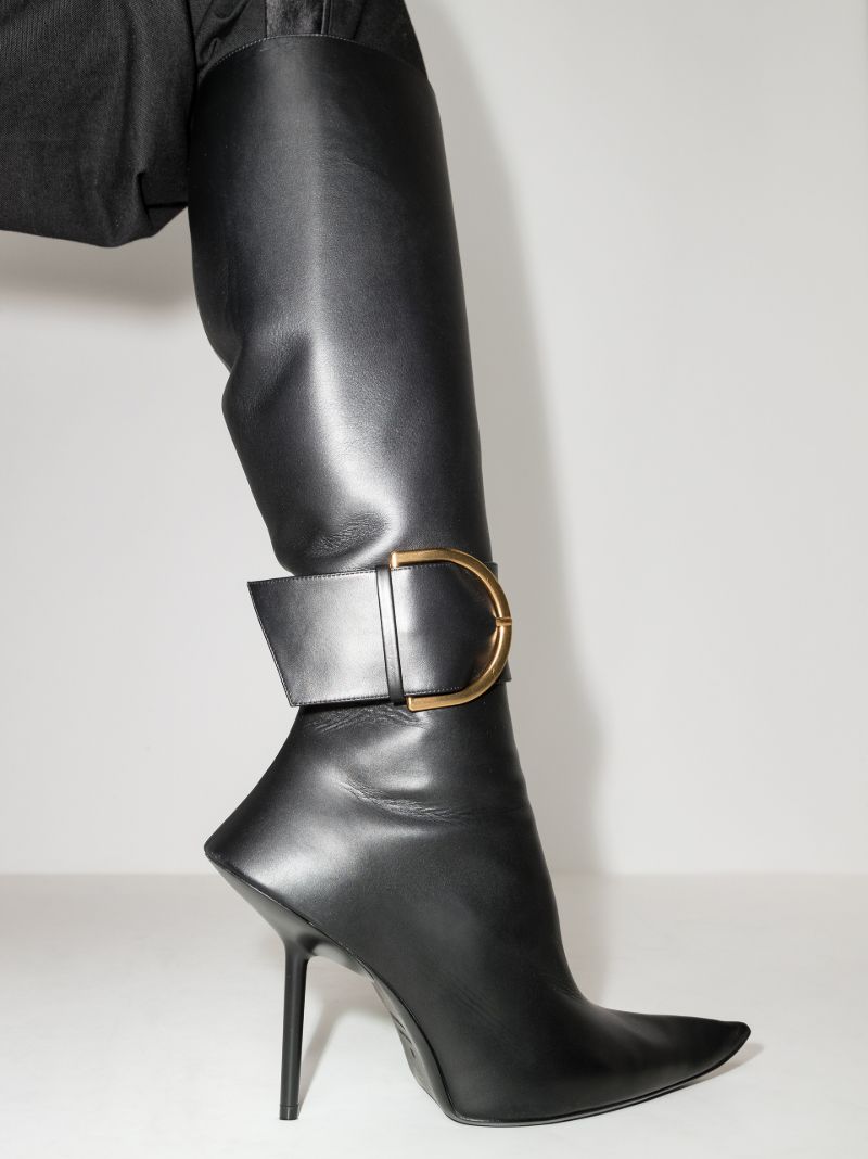 Black Essex 110 Knee-high Leather Boots