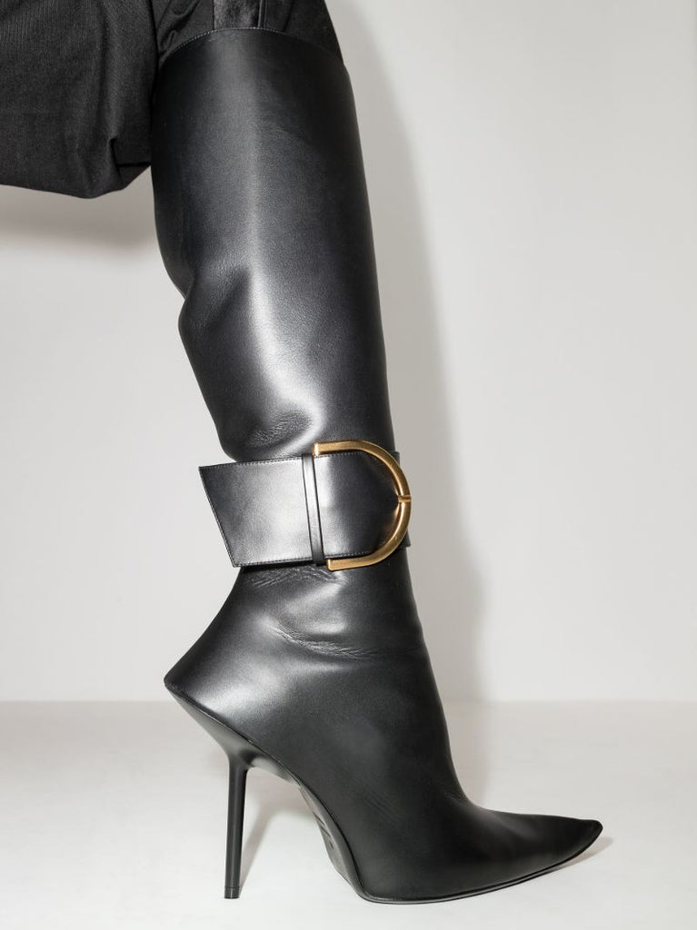 Black Essex 110 Knee-high Leather Boots