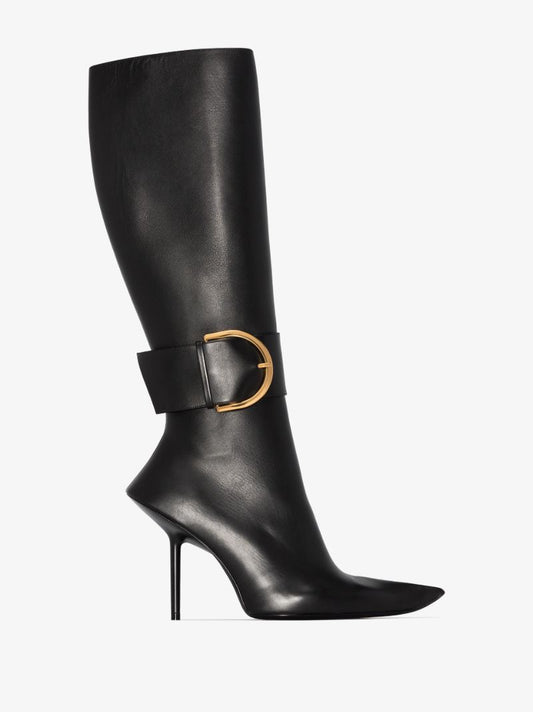 Black Essex 110 Knee-high Leather Boots