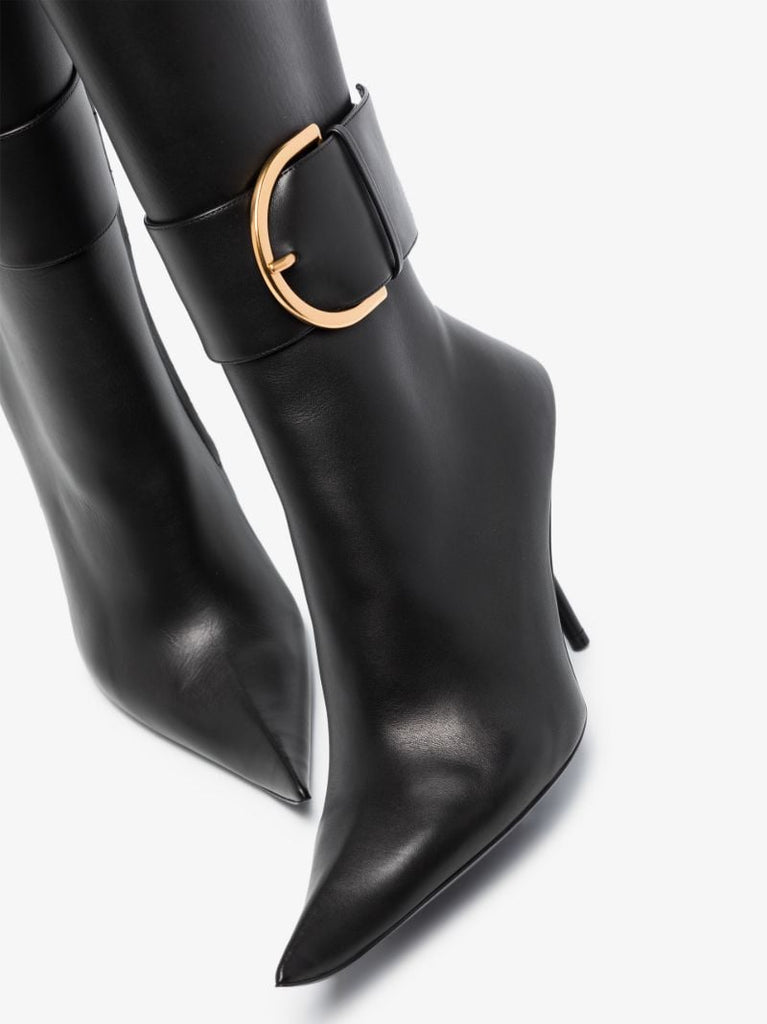 Black Essex 110 Knee-high Leather Boots