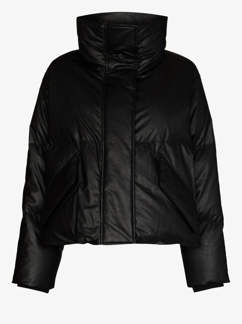 Quilted Faux Leather Jacket