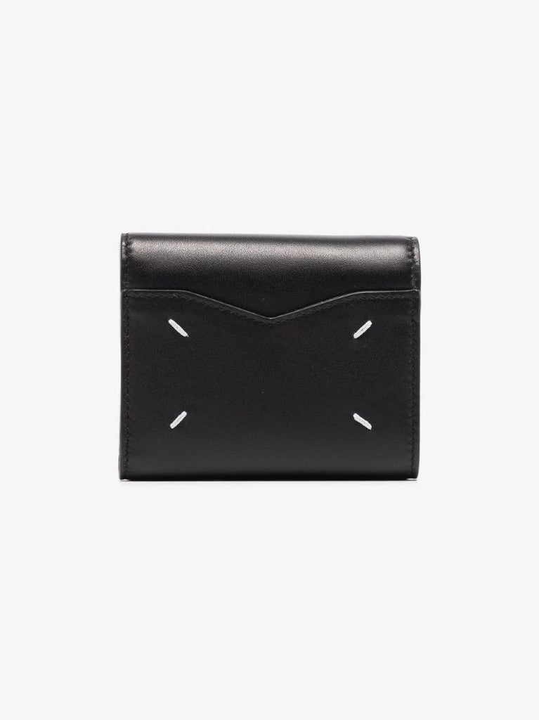 Black Four-stitch Leather Wallet