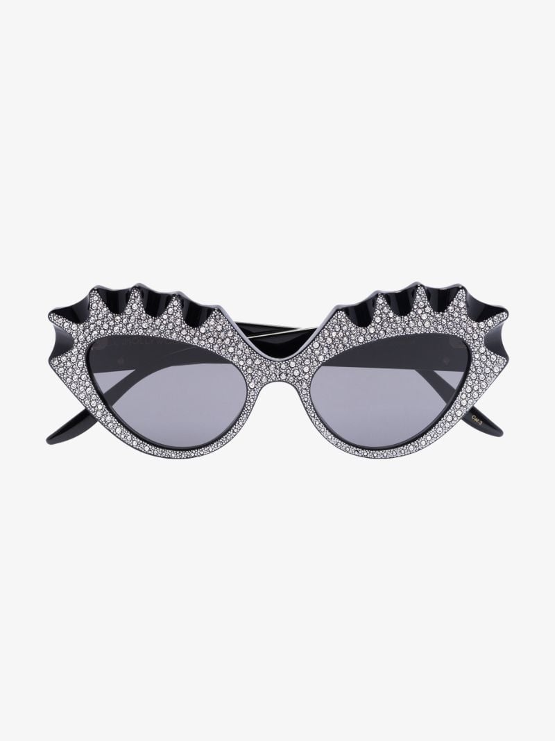 Black Cat Eye Crystal Sunglasses