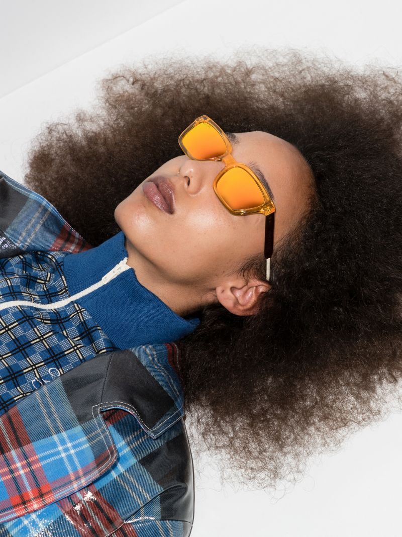 Orange Square Frame Sunglasses